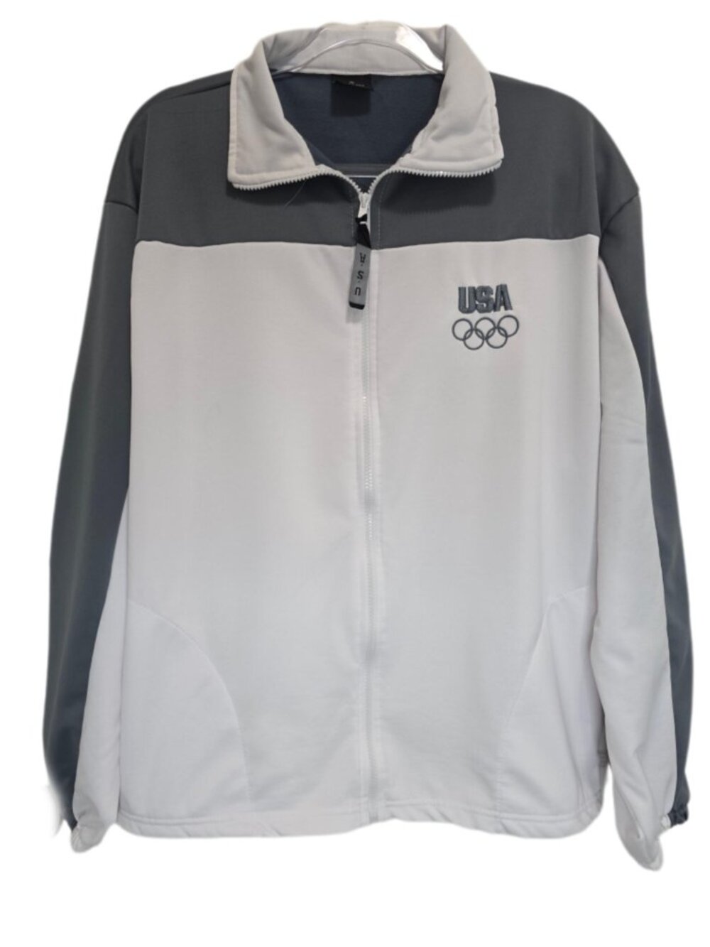 1482 USA Olympics Made in USA 90's Activewear Full Zip Jacket Sz.XL Mens